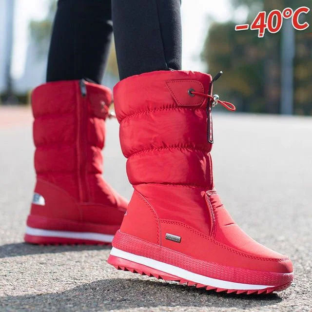 Non Slip Ankle Snow Booties Faux Fur Mid Calf Warm Boots