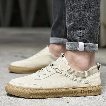 Men Casual Suede Sneakers With Textured Sole