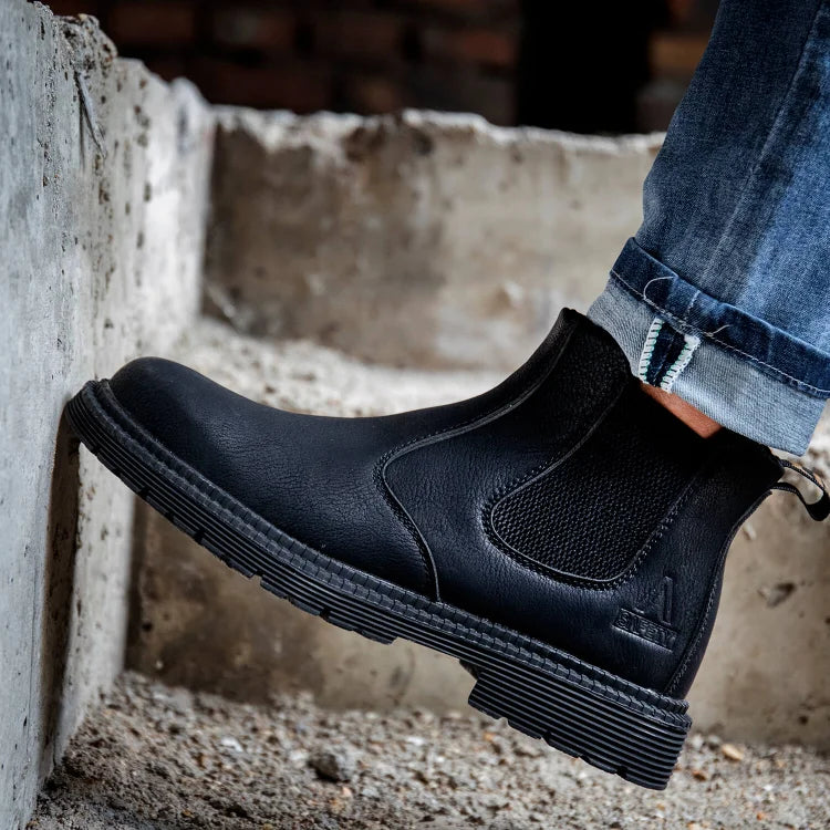 Waterproof Slip-On Steel Toe Boots
