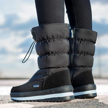Non Slip Ankle Snow Booties Faux Fur Mid Calf Warm Boots