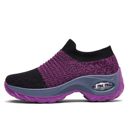 Breathable No-Tie Stretch Orthotic Shoes - Purple