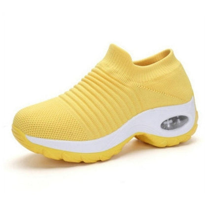 Breathable No-Tie Stretch Orthotic Shoes - Yellow