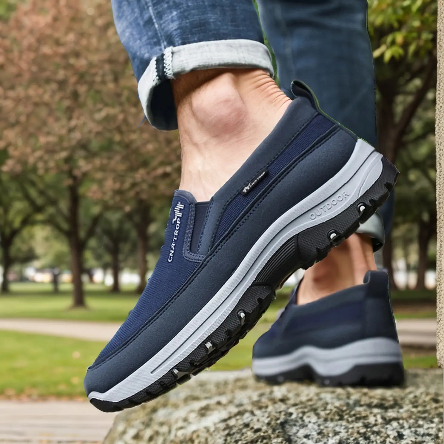 Breathable Orthopedic Travel Plimsolls Lightweight Walking Shoes - Blue