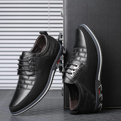 Men's Casual Leather Shoes British Lace Up Business Classic Loafers Oxford Comfortable Breathable Driving Office