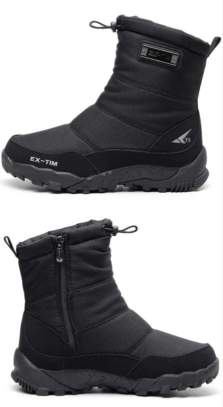 Men's Winter Outdoor Thickened Warm Waterproof Anti-Slip High-Top Snow Boots