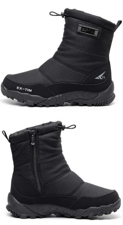 Men's Winter Outdoor Thickened Warm Waterproof Anti-Slip High-Top Snow Boots
