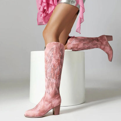 Tall Cowboy Boots - Faded Style