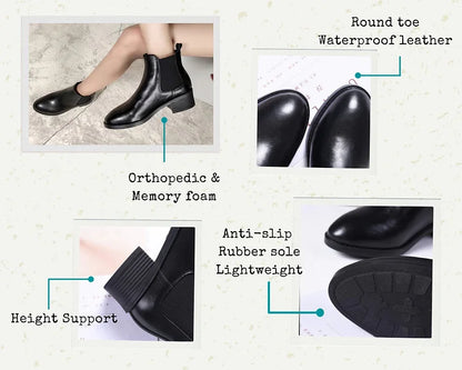 Women's Genuine Leather Non-Slip Thick Sole Chelsea Boots