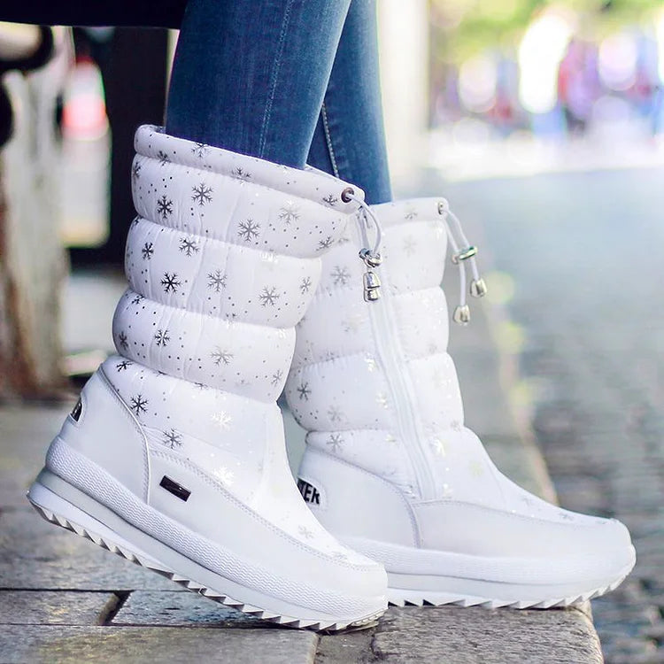 Non Slip Ankle Snow Booties Faux Fur Mid Calf Warm Boots