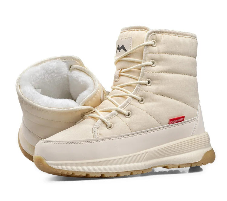 Winter Anti-Slip Velvet Lace Up Snow Boots