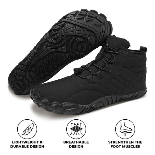 Caspar Flex Non-Slip &amp; waterproof winter barefoot Orthotic Shoes - Black