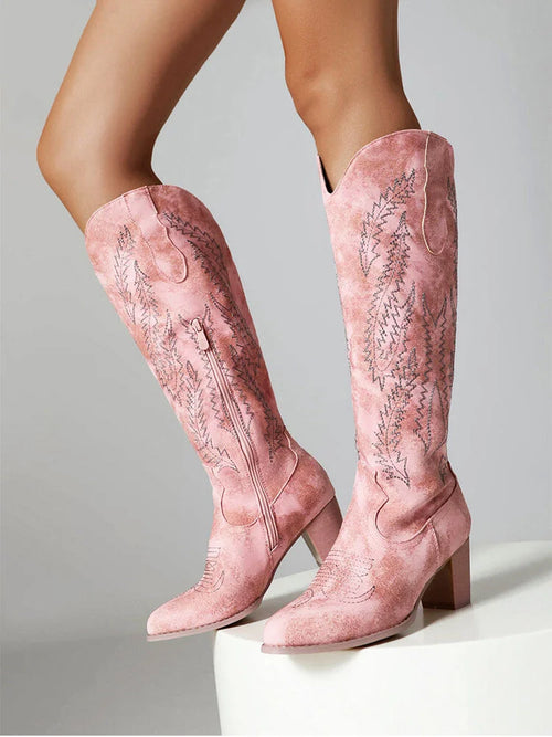 Tall Cowboy Boots - Faded Style