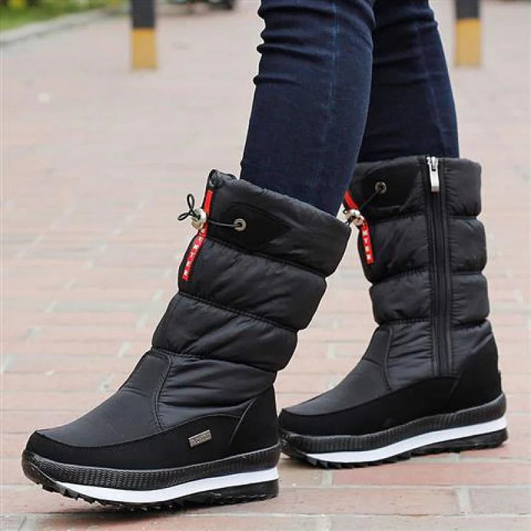 Non Slip Ankle Snow Booties Faux Fur Mid Calf Warm Boots