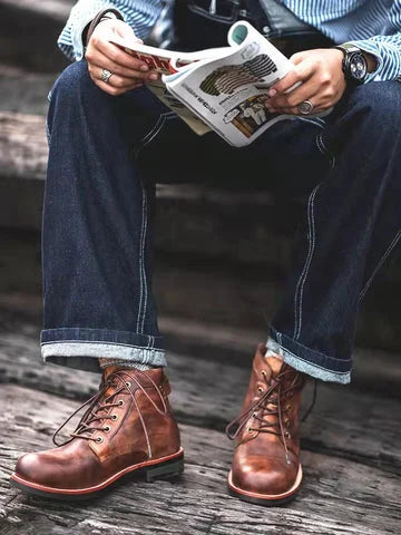 Mens Waterproof Non-slip Arch Support Vintage Casual Chukka Boots