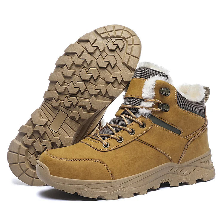 Waterproof Winter Boots Fleece-Lined Thickened Men's High-Top Snow Boots