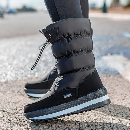 Non Slip Ankle Snow Booties Faux Fur Mid Calf Warm Boots