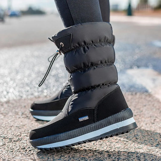 Non Slip Ankle Snow Booties Faux Fur Mid Calf Warm Boots