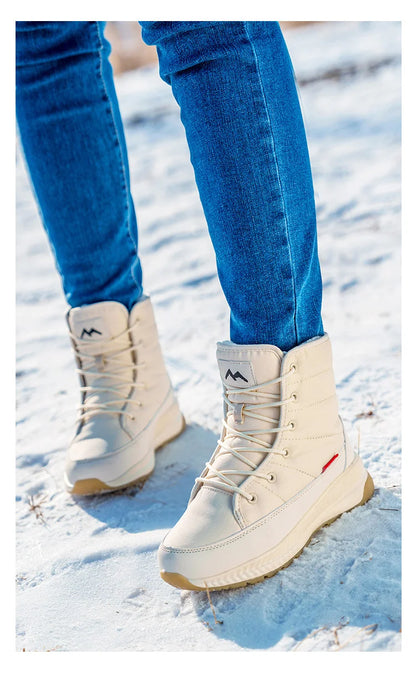 Winter Anti-Slip Velvet Lace Up Snow Boots