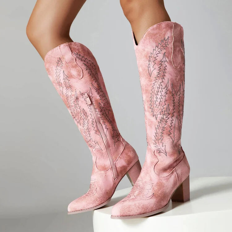 Tall Cowboy Boots - Faded Style