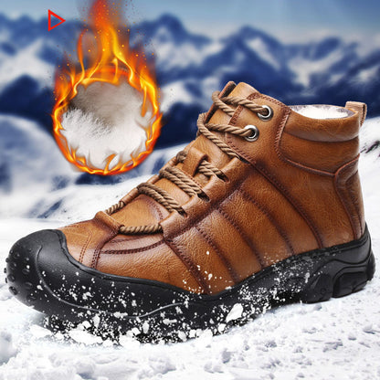 Winter Boots - Waterproof Fur Lined Leather Boots for Men