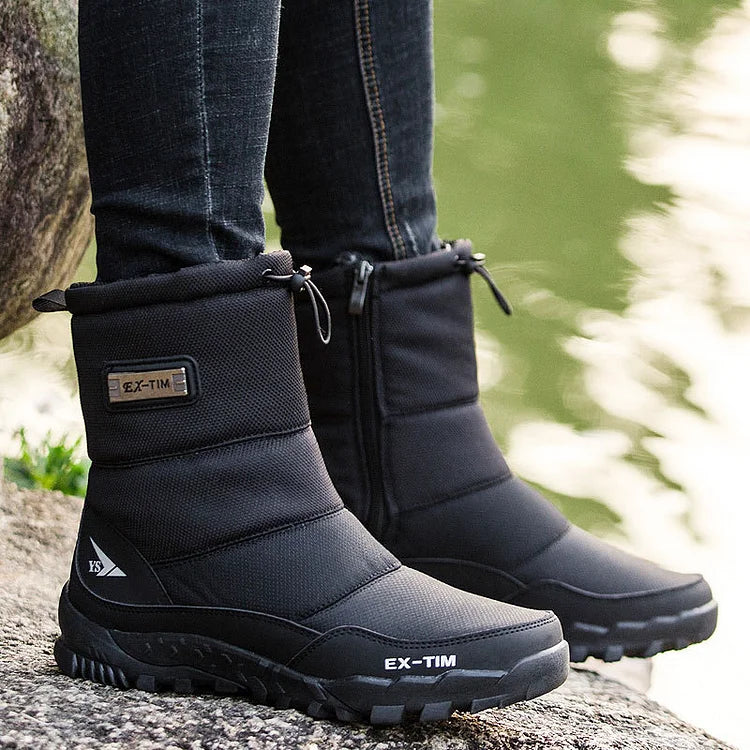 Men's Winter Outdoor Thickened Warm Waterproof Anti-Slip High-Top Snow Boots