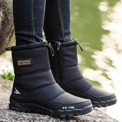 Men's Winter Outdoor Thickened Warm Waterproof Anti-Slip High-Top Snow Boots