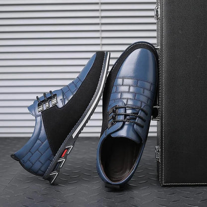 Men's Casual Leather Shoes British Lace Up Business Classic Loafers Oxford Comfortable Breathable Driving Office