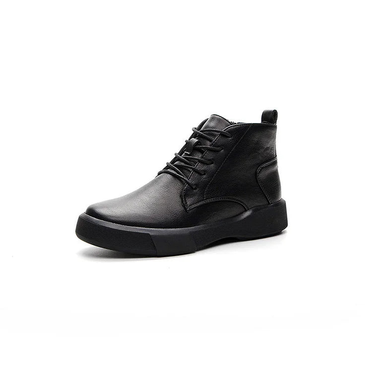 Women Arch Spupport Leather Ankle Boots Warm Femme Short Boots Waterproof Shoes
