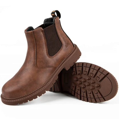 Waterproof Slip-On Steel Toe Boots