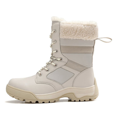 Women Anti-slip Fur Warm Waterproof Snow Boots Mid Calf