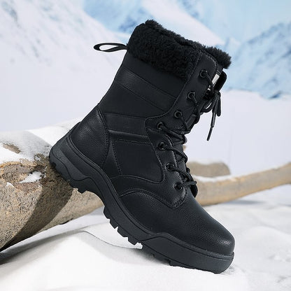Women Anti-slip Fur Warm Waterproof Snow Boots Mid Calf
