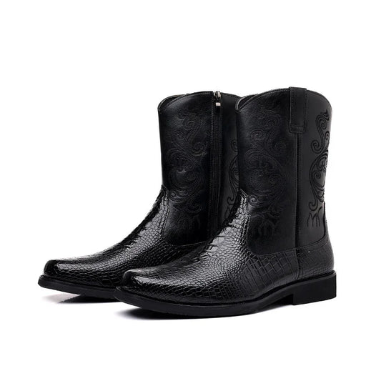 Vintage Snakeskin Cowboy Boots For Men