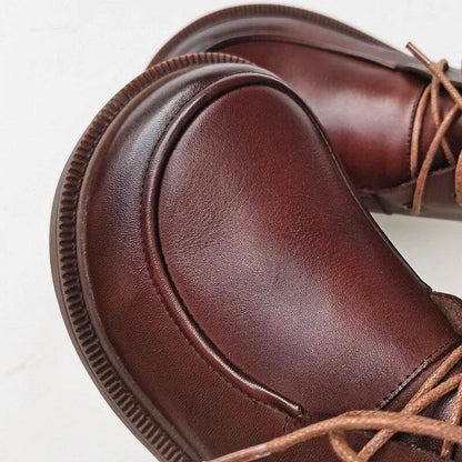 Women's Round toe Lace up Ankle Boots Shoes