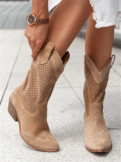 Footwearstorm| Low Heel Cowboy Boots For Women