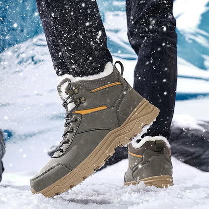 Waterproof Winter Boots Fleece-Lined Thickened Men's High-Top Snow Boots