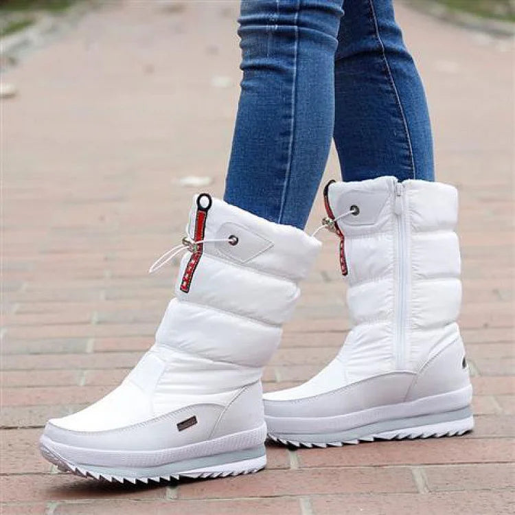 Non Slip Ankle Snow Booties Faux Fur Mid Calf Warm Boots