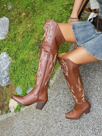 Tall Cowboy Boots - Faded Style