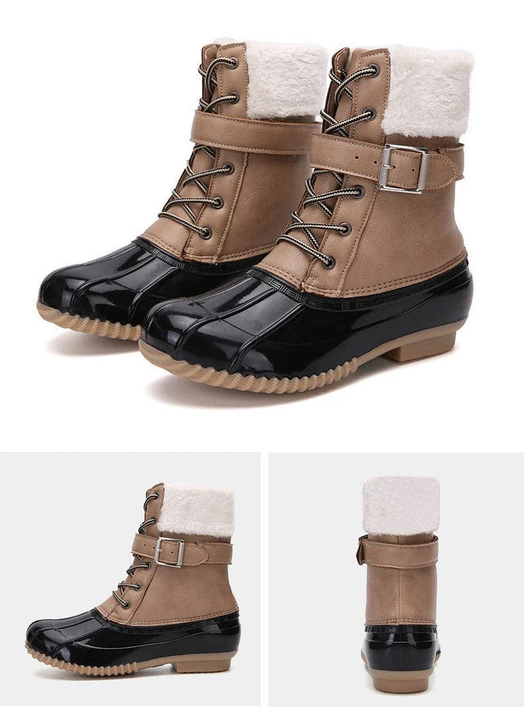 Retro Warm Faux Wool Duck Boots