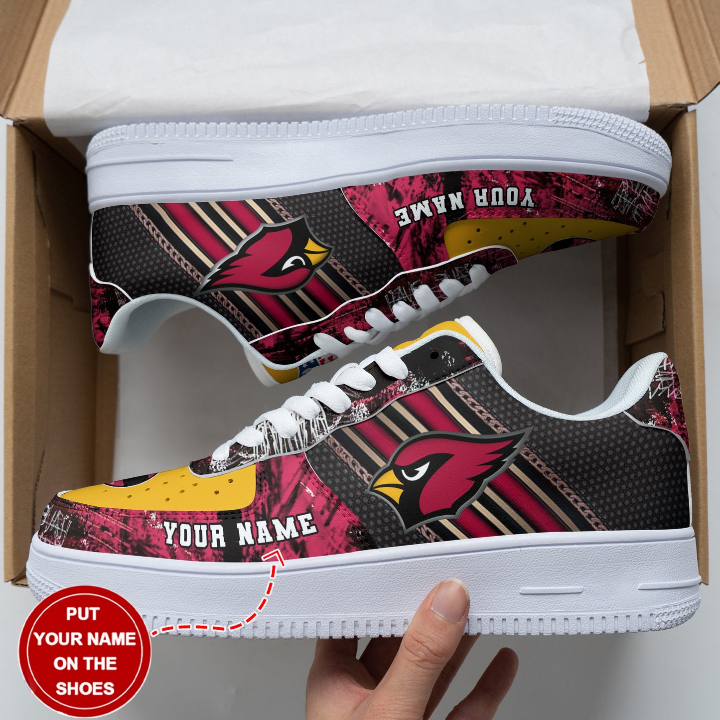 Footwearstorm Arizona Cardinals NFL Air Low-Top Sneakers Shoes For Men And Women 1205831
