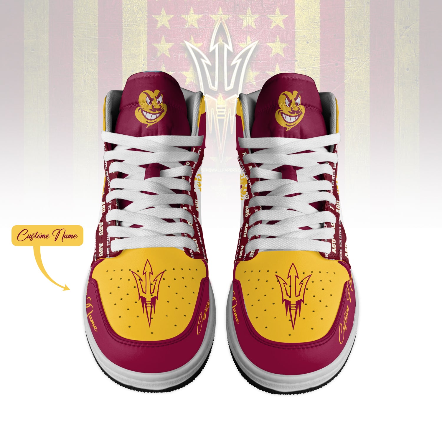 Footwearstorm Arizona State Sun Devils AJ1 High Sneakers Shoes For Men And Women 1