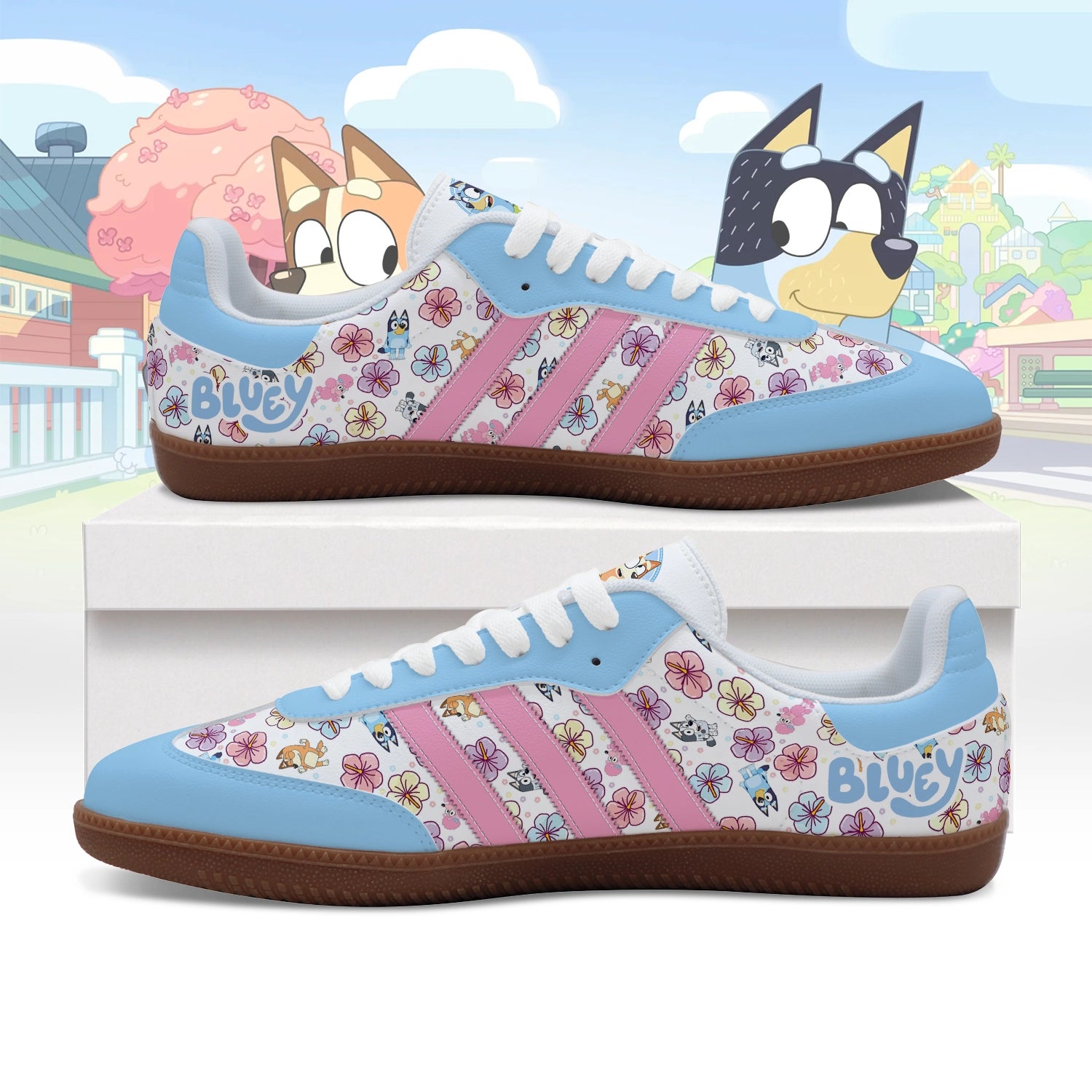 Footwearstorm Bluey Adidas Samba Shoes For Men And Women 1