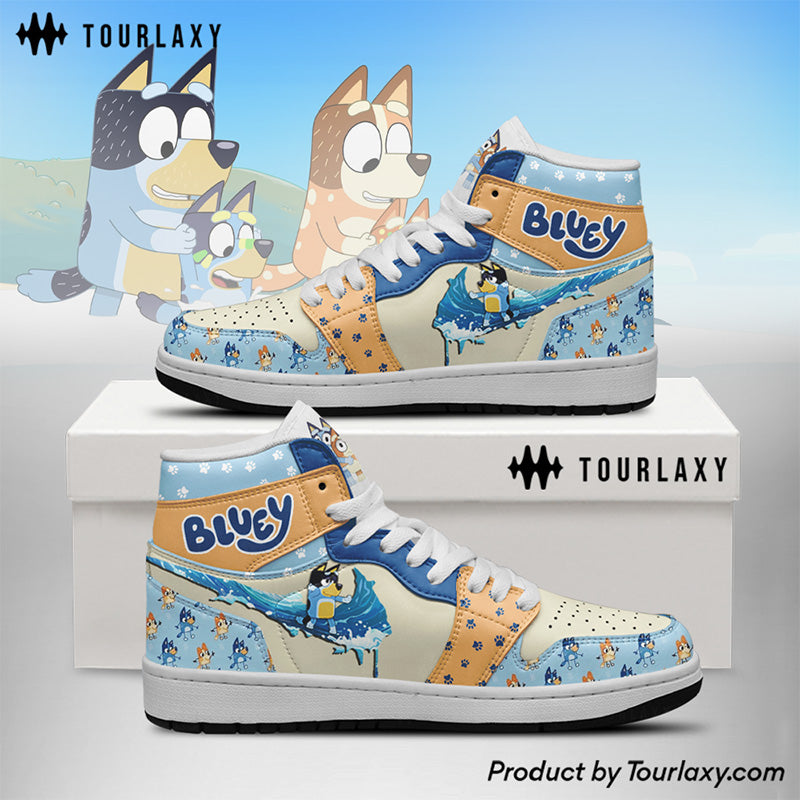 Footwearstorm Bluey Cartoon AJ1 High Sneakers Shoes For Men And Women 1