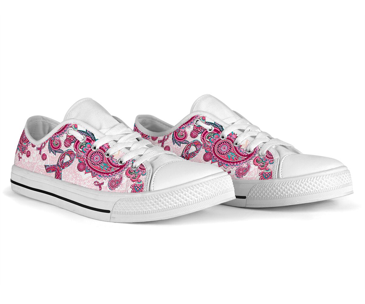 Footwearstorm Breast Cancer Awareness Breast Cancer Awareness Low Top Canvas Sneakers Shoes For Men And Women 1