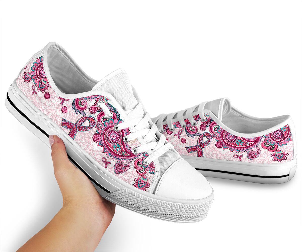 Footwearstorm Breast Cancer Awareness Breast Cancer Awareness Low Top Canvas Sneakers Shoes For Men And Women 1