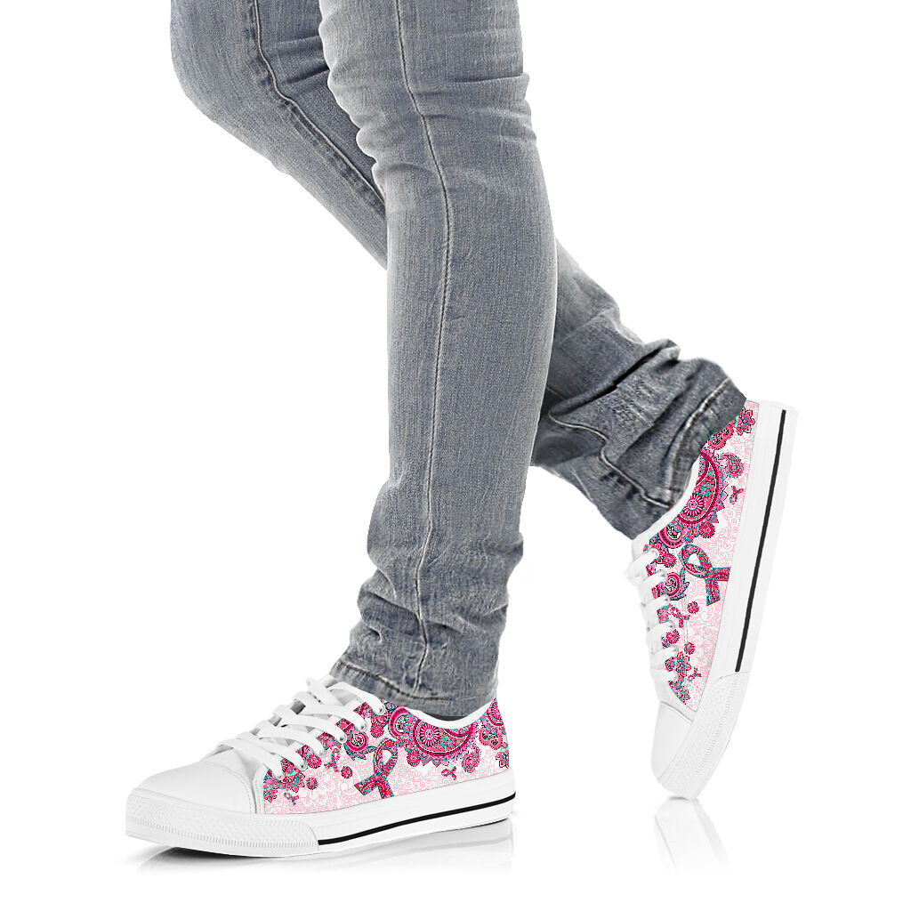 Footwearstorm Breast Cancer Awareness Breast Cancer Awareness Low Top Canvas Sneakers Shoes For Men And Women 1