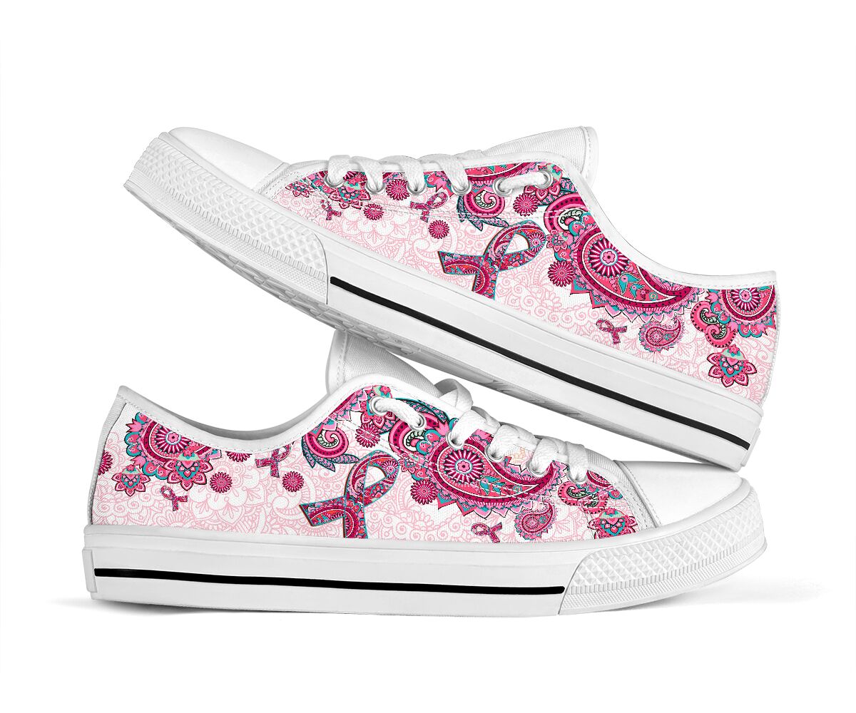 Footwearstorm Breast Cancer Awareness Breast Cancer Awareness Low Top Canvas Sneakers Shoes For Men And Women 1