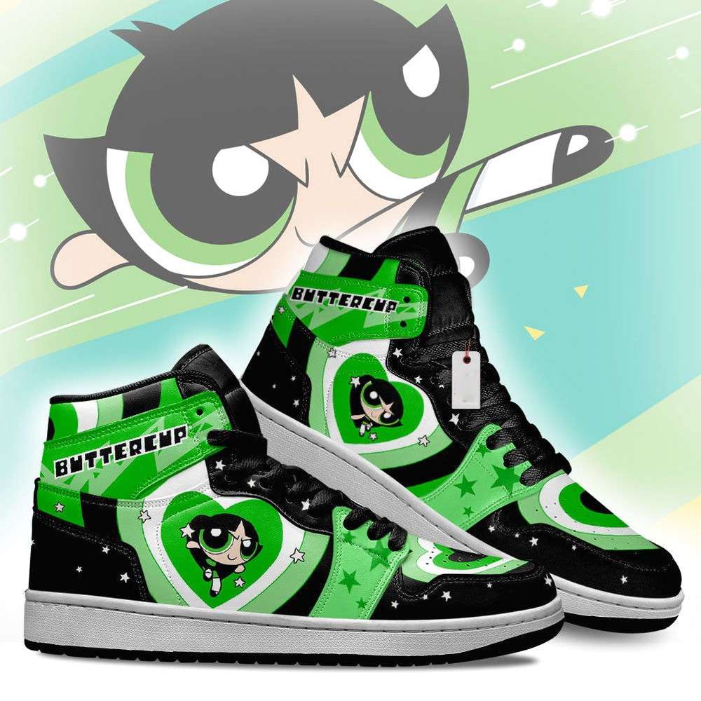 Footwearstorm Buttercup The Powerpuff Girls AJ1 High Sneakers Shoes For Men And Women 1