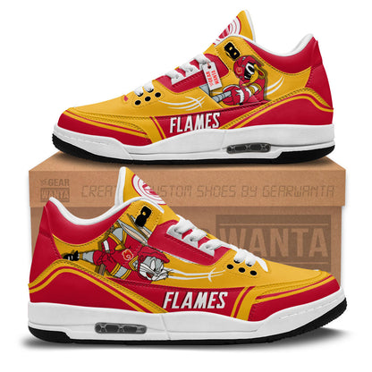 Footwearstorm Calgary Flames AJ3 Sneakers Shoes For Men And Women