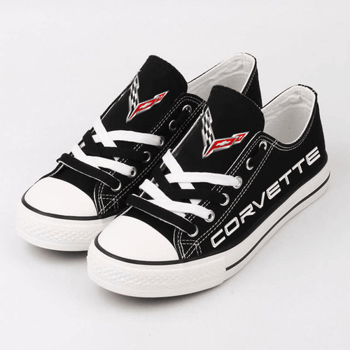 Footwearstorm Chevrolet Corvette Low Top Canvas Sneakers Shoes For Men And Women 1