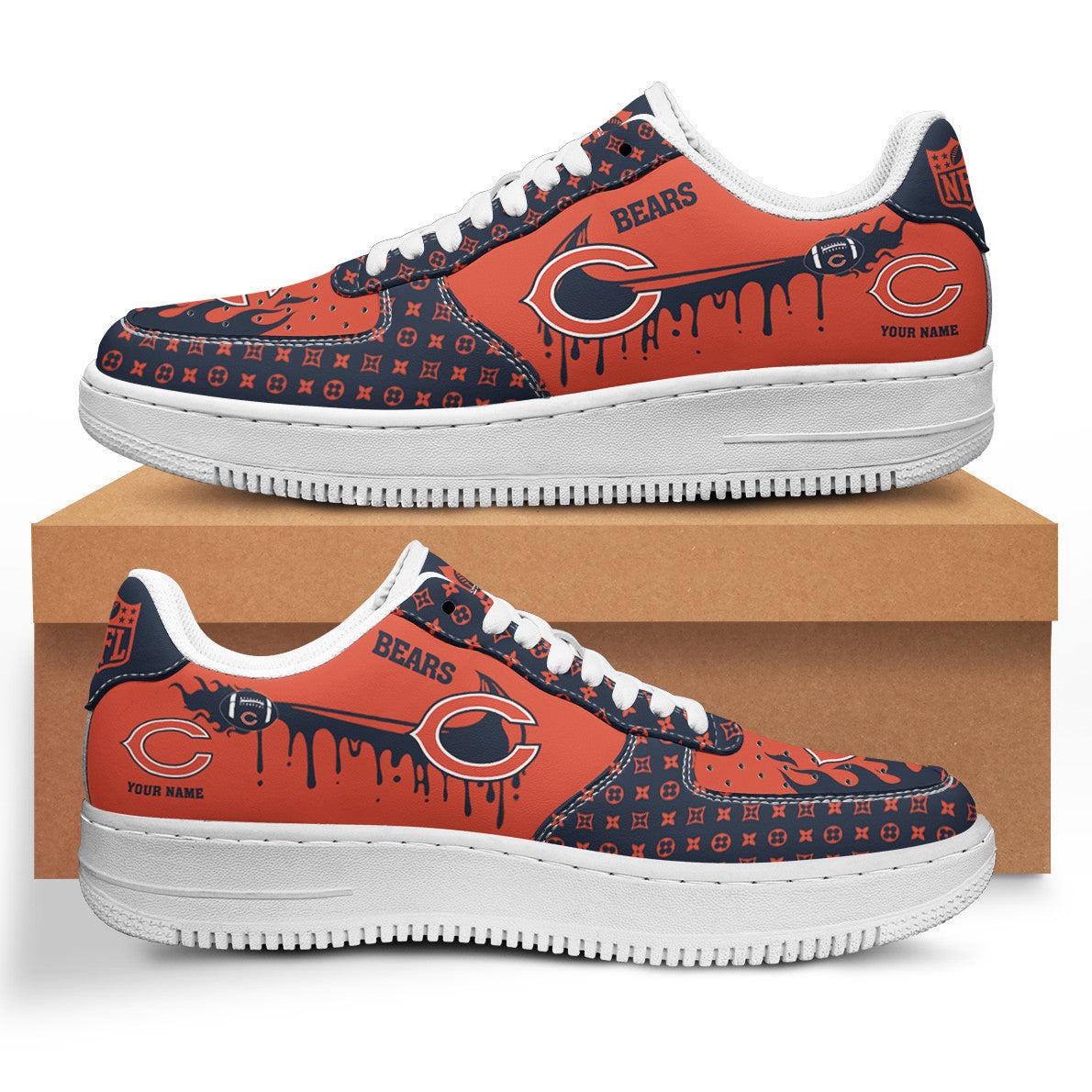 Footwearstorm Chicago Bears NFL Air Low-Top Sneakers Shoes For Men And Women 1205764